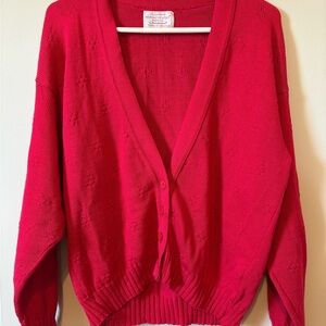 Vintage Pendleton Country Sophisticates Red Knit Cardigan Petite Small USA Made